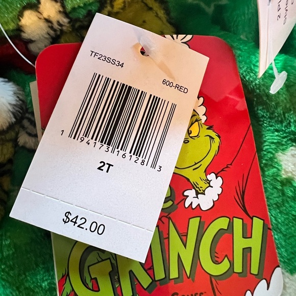NEW 2T grinch, two piece pajamas set - Picture 6 of 6